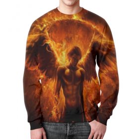 full_print_sweatshirt с принтом падший ангел. огонь. чистилище . во Владимире,  |  | 