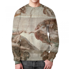 full_print_sweatshirt с принтом Сотворение Адама во Владимире,  |  | Тематика изображения на принте: 