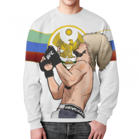 full_print_sweatshirt с принтом UFC Хабиб Нурмагомедов во Владимире,  |  | Тематика изображения на принте: 