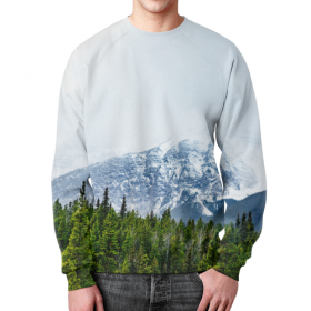 full_print_sweatshirt с принтом Снежные горы во Владимире,  |  | Тематика изображения на принте: 