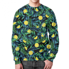 full_print_sweatshirt с принтом Лимоны орнамент во Владимире,  |  | 