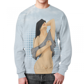 full_print_sweatshirt с принтом Gorgeous girl во Владимире,  |  | Тематика изображения на принте: 