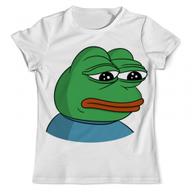 full_print_tee с принтом Pepe the frog во Владимире, Футболка с нанесением полноцветного изображения по всей поверхности может быть выполнена в двух вариантах - ХЛОПОК и СИНТЕТИКА. | Хлопок - ткань из 100% хлопка высшего качества пенье.  <br>Синтетика - ткань с высоким содержанием синтетического волокна (до 80%).  Материал хорошо тянется, имеет приятную на ощупь фактуру | 