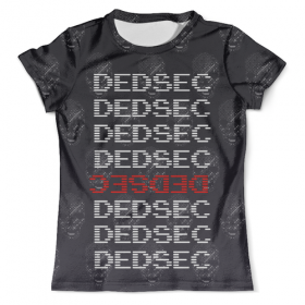 full_print_tee с принтом DEDSEC (Watch Dogs 2) во Владимире, Футболка с нанесением полноцветного изображения по всей поверхности может быть выполнена в двух вариантах - ХЛОПОК и СИНТЕТИКА. | Хлопок - ткань из 100% хлопка высшего качества пенье.  <br>Синтетика - ткань с высоким содержанием синтетического волокна (до 80%).  Материал хорошо тянется, имеет приятную на ощупь фактуру | Тематика изображения на принте: 