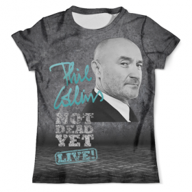 full_print_tee с принтом Phil Collins во Владимире, Футболка с нанесением полноцветного изображения по всей поверхности может быть выполнена в двух вариантах - ХЛОПОК и СИНТЕТИКА. | Хлопок - ткань из 100% хлопка высшего качества пенье.  <br>Синтетика - ткань с высоким содержанием синтетического волокна (до 80%).  Материал хорошо тянется, имеет приятную на ощупь фактуру | 