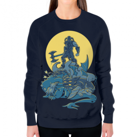 full_print_woman_sweatshirt с принтом Скайрим. Довакин во Владимире,  |  | Тематика изображения на принте: 