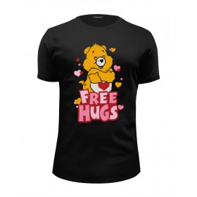 Мужская футболка Premium с принтом Free Hugs во Владимире, Белый, черный, серый меланж, голубой: 100% хлопок, плотность 160 гр. Остальные цвета: 92% хлопок, 8% лайкра, плотность 170-180гр. |  | Тематика изображения на принте: 