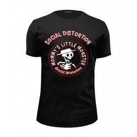 tee с принтом Social Distortion во Владимире, Белый, черный, серый меланж, голубой: 100% хлопок, плотность 160 гр. Остальные цвета: 92% хлопок, 8% лайкра, плотность 170-180гр. |  | 