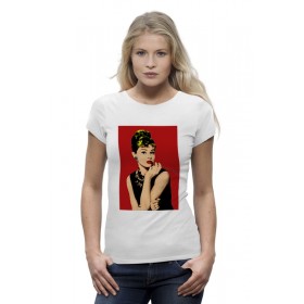 woman_tee с принтом Одри Хепбёрн (Audrey Hepburn) во Владимире,  |  | 