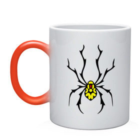 Кружка хамелеон Паук с точками: во Владимире, керамика | меняет цвет при нагревании, емкость 330 мл | Тематика изображения на принте: 