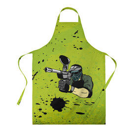 Фартук 3D с принтом Paintball-спорт во Владимире, 100% полиэстер | общий размер — 65 х 85 см, ширина нагрудника — 26 см, горловина — 53 см, длина завязок — 54 см, общий обхват в поясе — 173 см. Принт на завязках и на горловине наносится с двух сторон, на основной части фартука — только с внешней стороны | paintball | соревнование | экстрим