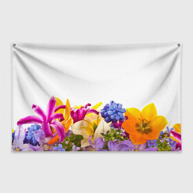 Флаг-баннер Среди цветов: во Владимире, 100% полиэстер | размер 67 х 109 см, плотность ткани — 95 г/м2; по краям флага есть четыре люверса для крепления | аромат | букет | вазон | великолепие | краски | красота | куст | луг | полевые цветы | полянка | природа | растения | украшение | фауна | цветник | цветы