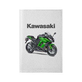 Обложка для паспорта матовая кожа с принтом Kawasaky Ninja 1000 во Владимире, натуральная матовая кожа | размер 19,3 х 13,7 см; прозрачные пластиковые крепления | kawasaky