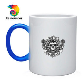 Кружка хамелеон с принтом Arctic Monkeys череп во Владимире, керамика | меняет цвет при нагревании, емкость 330 мл | алекс тёрнер | арктик | арктические мартышки | гаражный | группа | джейми кук | инди рок | манкис | музыка | мэтт хелдер | ник о мэлли | обезьяна | постпанк ривайвл | психоделический | рок