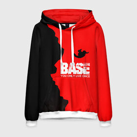 Мужская толстовка 3D с принтом base jumping во Владимире, 100% полиэстер | двухслойный капюшон со шнурком для регулировки, мягкие манжеты на рукавах и по низу толстовки, спереди карман-кенгуру с мягким внутренним слоем. | adrenaline | b.a.s.e. | base jumping | danger | extreme | freedom | height | jump | parachute | risk | skydive | адреналин | бейс | бейсджампинг | высота | парашют | прыжок | риск | свобода | экстрим