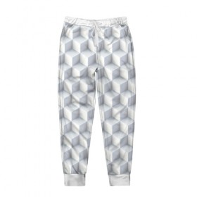 Мужские брюки 3D с принтом 3D Кубы во Владимире, 100% полиэстер | манжеты по низу, эластичный пояс регулируется шнурком, по бокам два кармана без застежек, внутренняя часть кармана из мелкой сетки | Тематика изображения на принте: 3д | иллюзия | куб | кубы | паттерн | текстура | узор