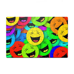 Пазл магнитный 126 элементов с принтом Смайлы во Владимире, полимерный материал с магнитным слоем | 126 деталей, размер изделия —  180*270 мм | веселые | веселые смайлики | настроение | позитив | разноцветные | смайлики | смайлы | смешные