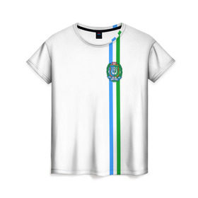 Женская футболка 3D с принтом Ханты-Мансийский округ во Владимире, 100% полиэфир ( синтетическое хлопкоподобное полотно) | прямой крой, круглый вырез горловины, длина до линии бедер | 86 | ru | rus | герб | мансийск | мансийский | мансы | надпись | округ | патриот | российская | российский | россия | русская | русский | рф | символ | страна | флаг | флага | ханты | цвета | югра