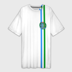 Платье-футболка 3D с принтом Ханты Мансийский округ во Владимире,  |  | 86 | ru | rus | герб | мансийск | мансийский | мансы | надпись | округ | патриот | российская | российский | россия | русская | русский | рф | символ | страна | флаг | флага | ханты | цвета | югра