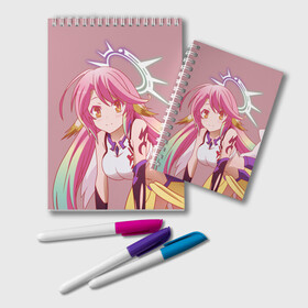 Блокнот с принтом No Game No Life во Владимире, 100% бумага | 48 листов, плотность листов — 60 г/м2, плотность картонной обложки — 250 г/м2. Листы скреплены удобной пружинной спиралью. Цвет линий — светло-серый
 | anime | manga | no game no life | аниме | без игры жизни нет | манга