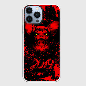 Чехол для iPhone 13 Pro Max с принтом Красный поросенок во Владимире,  |  | Тематика изображения на принте: 2019 | боров | брызги | веселье | взгляд | год | домашнее | животное | капли | красный | кровь | подарок | поздравление | поросенок | праздник | радость | рождество | с новым годом | свинья