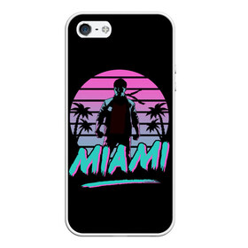 Чехол для iPhone 5/5S матовый Майами: во Владимире, Силикон | Область печати: задняя сторона чехла, без боковых панелей | Тематика изображения на принте: beach | hot | miami | sun | usa | город | города | жара | лето | майами | море | ночь | отпуск | пальма | пальмы | пляж | солнце | сша