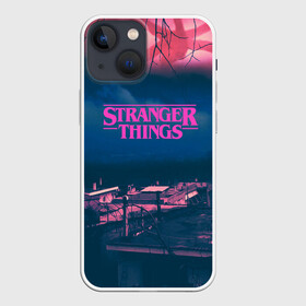 Чехол для iPhone 13 mini Очень странные дела: во Владимире,  |  | Тематика изображения на принте: finn wolfhard | gaten mataraz | millie bobby brown | natalia dyer | stranger things | winona ryder | вайнона райдер | милли бобби браун | оченнь странные дела | очень странные дела | странные события