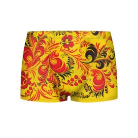 Мужские трусы 3D Русский узор: во Владимире, 50% хлопок, 50% полиэстер | классическая посадка, на поясе мягкая тканевая резинка | Тематика изображения на принте: арт | роспись | русская роспись | русский стиль | русь | славянский | текстура | узор | фон | хохлома | хохломская роспись | цветы