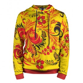 Мужская толстовка 3D Русский узор: во Владимире, 100% полиэстер | двухслойный капюшон со шнурком для регулировки, мягкие манжеты на рукавах и по низу толстовки, спереди карман-кенгуру с мягким внутренним слоем. | Тематика изображения на принте: арт | роспись | русская роспись | русский стиль | русь | славянский | текстура | узор | фон | хохлома | хохломская роспись | цветы