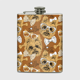 Фляга с принтом I love my Yorkie      во Владимире, металлический корпус | емкость 0,22 л, размер 125 х 94 мм. Виниловая наклейка запечатывается полностью | взгляд | галстук | голова | горошек | графика | йорки | йоркширский | картинка | коричневый | красный | крутой | лучший | люблю | мода | модный | мой | молодёжная | очки | порода | рисунок | сердце