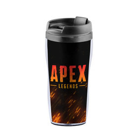 Термокружка-непроливайка с принтом APEX LEGENDS BATTLE ROYAL во Владимире, внутренняя часть — пищевой пластик, наружная часть — прозрачный пластик, между ними — полиграфическая вставка с рисунком | объем — 350 мл, герметичная крышка | apex | apex legends | battle | battle royal | fire | titanfall | апекс | апекс легендс | батл рояль | битва | война | королевская битва | огонь