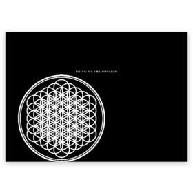 Поздравительная открытка с принтом Bring Me the Horizon во Владимире, 100% бумага | плотность бумаги 280 г/м2, матовая, на обратной стороне линовка и место для марки
 | Тематика изображения на принте: bmth | bring me the horizon | альтернативный | бмт | бмтх | бмтш | брин | бринг | горизонт | достань для меня | дэткор | зе | метал | ми | рок | хоризон | электроник