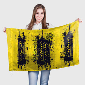 Флаг 3D с принтом CYBERPUNK 2077 во Владимире, 100% полиэстер | плотность ткани — 95 г/м2, размер — 67 х 109 см. Принт наносится с одной стороны | 3d | cd projekt red | cyberpunk 2077 | аction rpg | игра | киберпанк | компьютерная | мультиплатформенная | найт сити | однопользовательская | польша | ролевая