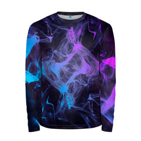 Мужской лонгслив 3D с принтом Неоновый дым во Владимире, 100% полиэстер | длинные рукава, круглый вырез горловины, полуприлегающий силуэт | magic | myst | neon | smoke | дым | магический эффект | неон | неоновый | облако | редактируемый | световое шоу | текстура | фон