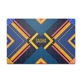 Пазл магнитный 126 элементов с принтом Sasha во Владимире, полимерный материал с магнитным слоем | 126 деталей, размер изделия —  180*270 мм | заказать имя | имена | именные футболки | имя | конструктор имён | меня зовут | редактировать имя | футболки с именами | футболки с текстом