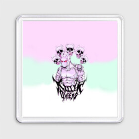 Магнит 55*55 с принтом KILLER QUEEN 5 черепов во Владимире, Пластик | Размер: 65*65 мм; Размер печати: 55*55 мм | Тематика изображения на принте: adventure | jojo | jojo s bizarre | jojo’s bizarre adventure | killer queen | аниме | джоджо | манга | невероятные приключения джоджо