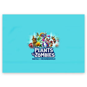 Поздравительная открытка Plants vs. Zombies: во Владимире, 100% бумага | плотность бумаги 280 г/м2, матовая, на обратной стороне линовка и место для марки
 | Тематика изображения на принте: battle | game | plants vs zombies | plants vs zombies battle for neighborville | zombie | битва | битва за нейборвиль | зомби | игра | надпись | растения | растения против зомби