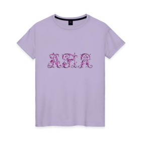 Женская футболка хлопок с принтом Аня (вензеля) во Владимире, 100% хлопок | прямой крой, круглый вырез горловины, длина до линии бедер, слегка спущенное плечо | ане | анна | анна имя | анне | аня | аня буквы | аня вензеля | аня имя | аня надпись | аня текст | девушке | дочери | жене | красивое имя аня | любимой | подарок ане | подарок анне | подруге | сестре