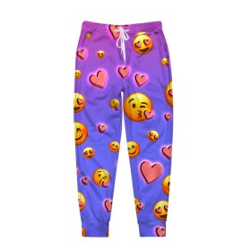 Мужские брюки 3D Очень много эмодзи: во Владимире, 100% полиэстер | манжеты по низу, эластичный пояс регулируется шнурком, по бокам два кармана без застежек, внутренняя часть кармана из мелкой сетки | сердца | смайл | смайлик | эмодзи