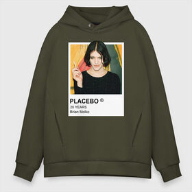 Мужское худи Oversize хлопок с принтом PLACEBO Brain Molko во Владимире, френч-терри — 70% хлопок, 30% полиэстер. Мягкий теплый начес внутри —100% хлопок | боковые карманы, эластичные манжеты и нижняя кромка, капюшон на магнитной кнопке | placebo | wyin20 | альтернативный рок | рок | рок группа