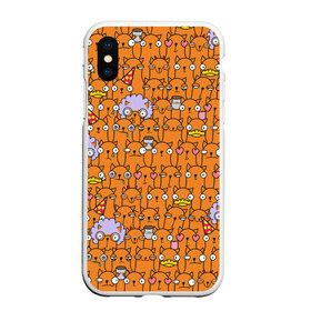 Чехол для iPhone XS Max матовый с принтом Рыжие коты во Владимире, Силикон | Область печати: задняя сторона чехла, без боковых панелей | cartoon | cat | kitty | бабушка | колпак | кот | котёнок | котик | коты | кофе | кошка | мультяшный | персонаж | рисованый | симпатичный | утка | утро | чёрт | шутка | юмор