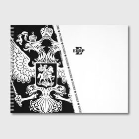 Альбом для рисования с принтом Егор во Владимире, 100% бумага
 | матовая бумага, плотность 200 мг. | Тематика изображения на принте: russia | белая | большой | герб | гора | гоша | гошан | гуня | егор | егорка | жора | имена | именная | имя | надпись | орел | патриот | подпись | полоса | потертости | российская федерация | россия | рф