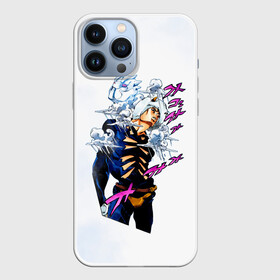 Чехол для iPhone 13 Pro Max JoJo Bizarre Adventure: во Владимире,  |  | Тематика изображения на принте: anime | jojo | jojo’s bizarre adventure | аниме | анимэ | биззаре адвенчер | джо | джо джо | джоджо | джонатан джостар | дзёсукэ хигасиката | дзётаро кудзё | жожо | игги | кира | лого | манга | невероятные приключения