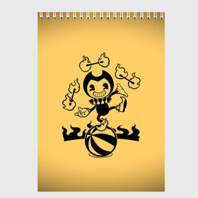 Скетчбук с принтом Bendy And The Ink Machine во Владимире, 100% бумага
 | 48 листов, плотность листов — 100 г/м2, плотность картонной обложки — 250 г/м2. Листы скреплены сверху удобной пружинной спиралью | bendy | bendy and the ink machine | бенди | бени | бенни | бэнди | детская | детям | игра | капли | компьютерная игра | краска | машина | подтеки | ужастик | чернила | чернильная