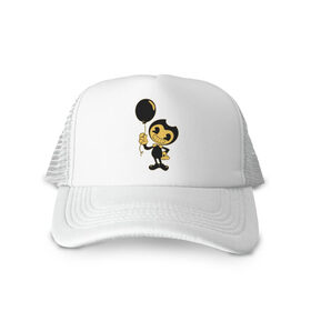 Кепка тракер с сеткой Bendy And The Ink Machine: во Владимире, трикотажное полотно; задняя часть — сетка | длинный козырек, универсальный размер, пластиковая застежка | Тематика изображения на принте: bendy | bendy and the ink machine | бенди | бени | бенни | бэнди | детская | детям | игра | капли | компьютерная игра | краска | машина | подтеки | ужастик | чернила | чернильная