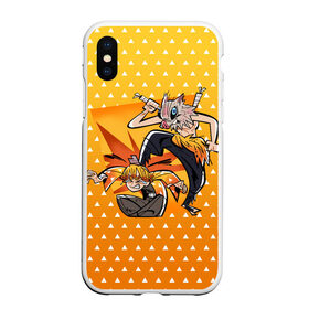 Чехол для iPhone XS Max матовый с принтом ЗЕНИЦУ И ИНОСКЕ во Владимире, Силикон | Область печати: задняя сторона чехла, без боковых панелей | Тематика изображения на принте: anime | demon slayer | kimetsu no yaiba | аниме | бесконечный поезд | зеницу | иноске | иноске хашибира | клинок | клинок рассекающий демонов | манга | недзуко | незука | незуко | нэзуко | рассекающий демонов | тамаё