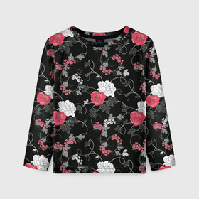 Детский лонгслив 3D Цветочный сад: во Владимире, 100% полиэстер | длинные рукава, круглый вырез горловины, полуприлегающий силуэт
 | Тематика изображения на принте: abstract | flowers | texturae | абстракция | белый | стиль | текстура | цветы | черно белый | черный