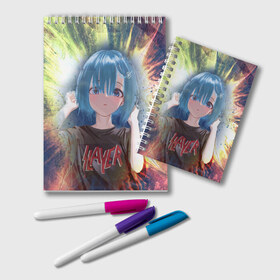 Блокнот с принтом Rem Slayer во Владимире, 100% бумага | 48 листов, плотность листов — 60 г/м2, плотность картонной обложки — 250 г/м2. Листы скреплены удобной пружинной спиралью. Цвет линий — светло-серый
 | Тематика изображения на принте: anime | re zero | rem | slayer | жизнь с нуля | ре зеро | рем