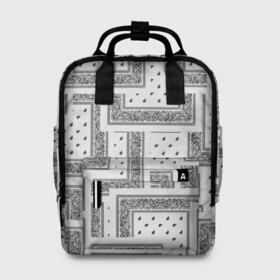 Женский рюкзак 3D с принтом 3D Бандана v.white во Владимире, 100% полиэстер | лямки с регулируемой длиной, сверху ручки, чтобы рюкзак нести как сумку. Основное отделение закрывается на молнию, как и внешний карман. Внутри два дополнительных кармана, один из которых закрывается на молнию. По бокам два дополнительных кармашка, куда поместится маленькая бутылочка
 | Тематика изображения на принте: fashiom | fire | game | hip hop | rap | street style | top | игра | мода | огонь | рэп | топ | уличный стиль | хип хоп