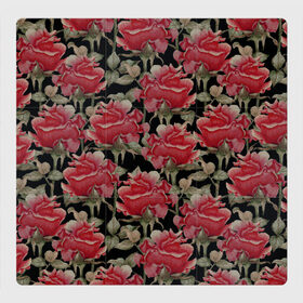 Магнитный плакат 3Х3 Красные розы на черном фоне: во Владимире, Полимерный материал с магнитным слоем | 9 деталей размером 9*9 см | Тематика изображения на принте: 8 марта | flowers | summer | ботаническая иллюстрация | весна | зеленый | красный | лето | любовь | праздник | принт | природа | растения | розы | цветы | черный
